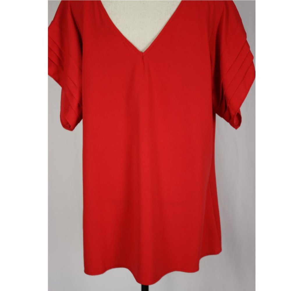 NWOT City Chic Berry Red Bell Sleeve Tunic Size 20 - Picture 9 of 10